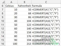 Excel Convert Celsius To Fahrenheit In