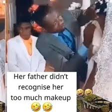 father wipes off daughter s make up on