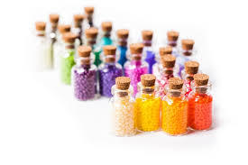 Beads In The Vintage Mini Glass Bottles