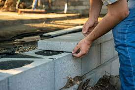 Steep Slope With Retaining Wall Blocks