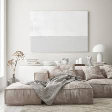 Minimal Grey And White Canvas Wall Art