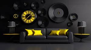 Yellow Speaker System Plush Sofa