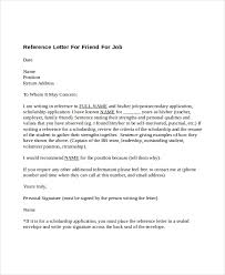 5 Reference Letter For Friend Templates Free Sample Example