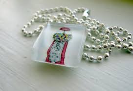 Gumball Machine Necklace Glass Tile