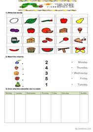 The very hungry Caterpillar' worksh…: English ESL worksheets pdf & doc