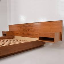 Modern Teak King Size Platform Bed With