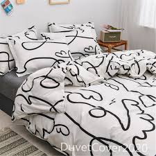 white abstract duvet cover queen twin