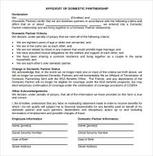 Sample Domestic Partnership Agreement 12 Free Documents