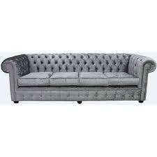 large silver velvet chesterfield sofa