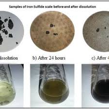 iron sulfide scales in oil