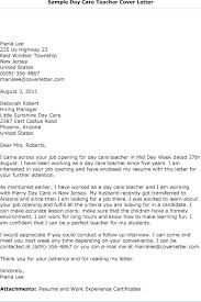Cover Letter Examples For Childcare Assistant Daycare Teacher Cover