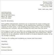Administrative Assistant Cover Letter Examples Cover