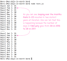 calculate days in month in javascript