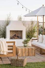 Stucco Outdoor Fireplace Design Ideas