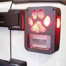 Xprite Paw Print Black Rear Taillight Covers For Wrangler Jk Zs 0004 Claw