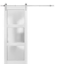 Sy Barn Door Frosted Glass 3 Lites