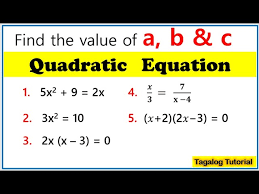 Find A B And C For Quadratic Formula