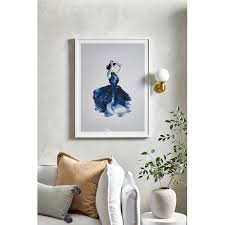 Lady In Blue Printed Wall Art