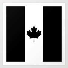 Canada Black Military Flag Art Print