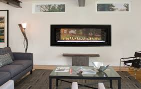Linear Gas Fireplace Indoor