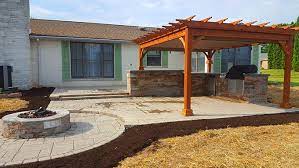 Outdoor Kitchen Firepit And Pergola