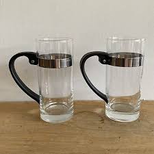 John Lewis Glass Latte Mugs X 2 Black