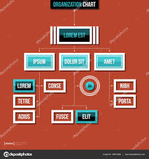 Modern Organization Chart Template In Flat Style On Red