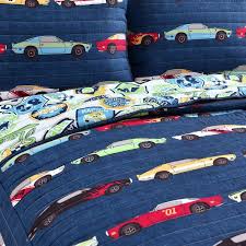 lush decor race cars bedspread navy set