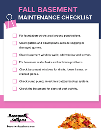 fall basement maintenance checklist