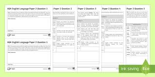 Hey guys, i did the paper 2 november paper for english 2020. Gcse Aqa English Language Paper 2 Marking Worksheets