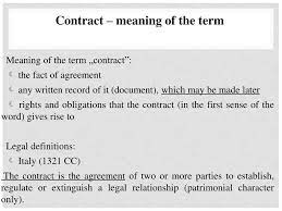 ppt meaning of the term contract