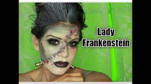 lady frankenstein halloween makeup with