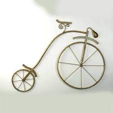 Golden Metal Iron Cycle Wall Decor