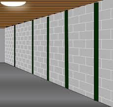 Carbon Fiber Strips Basement Wall