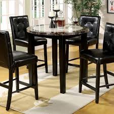 5 piece modest counter height round kitchen area table with four solid wood bar stool finish in a warm mahogany color with microfiber upholstery seat. Round Counter Height Kitchen Tables Ideas On Foter