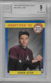 Derek jeter rookie card guide with a full rc checklist, comprehensive details, analysis, gallery and info on other important early cards. Amazon Com 1992 Front Row Draft Picks Derek Jeter Rookie Card 55 Beckett Mint 9 Collectibles Fine Art