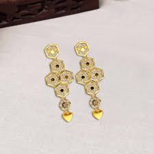 22kt gold plain dubai earrings 78vu7851