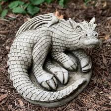 Funny Laying Dragon Statue Cute Winged