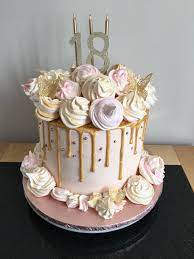 Add edible flowers like rose petals, violas, calendula petals (pot marigold) or dianthus for a fancy floral appeal. Gold Drip Cake 18th Birthday 18th Birthday Cake Cake Decorating 18th Birthday Cake For Girls