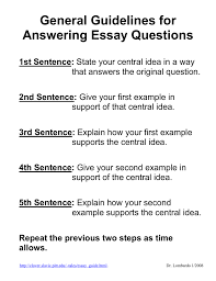 General Guidelines For Answering Essay Questions