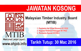Data were reviewed and extracted from department of. Jawatan Kosong Malaysian Timber Industry Board Mtib 30 Mac 2016 Jawatan Kosong Kerajaan Swasta Terkini Malaysia 2021 2022