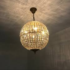 Modern Crystal Globe Ball Pendant Light Gold Round Chandelier Ceiling Lighting For Sale Online