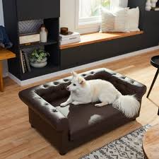 Frisco Leatherette Sofa Pet Bed Brown Large