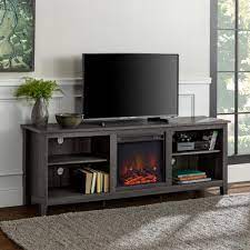 wood media tv stand console