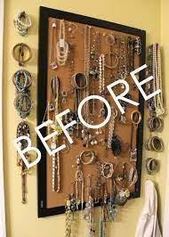 So you can hide it behind a picture on the. Diy Jewelry Organizer Storage Ideas Artsy Chicks Rule