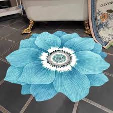 simple flower shaped round carpet for