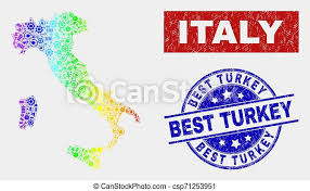 The air travel (bird fly) shortest distance between italy and turkey is 1,946 km= 1,209 miles. Spectral Component Italy Map And Scratched Best Turkey Seals Industrial Italy Map And Blue Best Turkey Scratched Seal Canstock