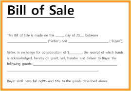 Car Sale Bill Of Sale Template Sample Auto Bill Sale