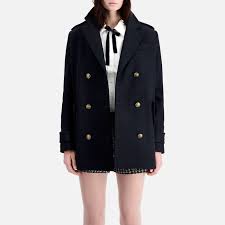 Double Ted Pea Coat In Wool Mix