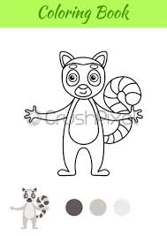 The pdf prints best on standard 8.5 x 11 paper. Coloring Page Happy Lemur Coloring Book For Kids Educational Activity Stock Vector Crushpixel